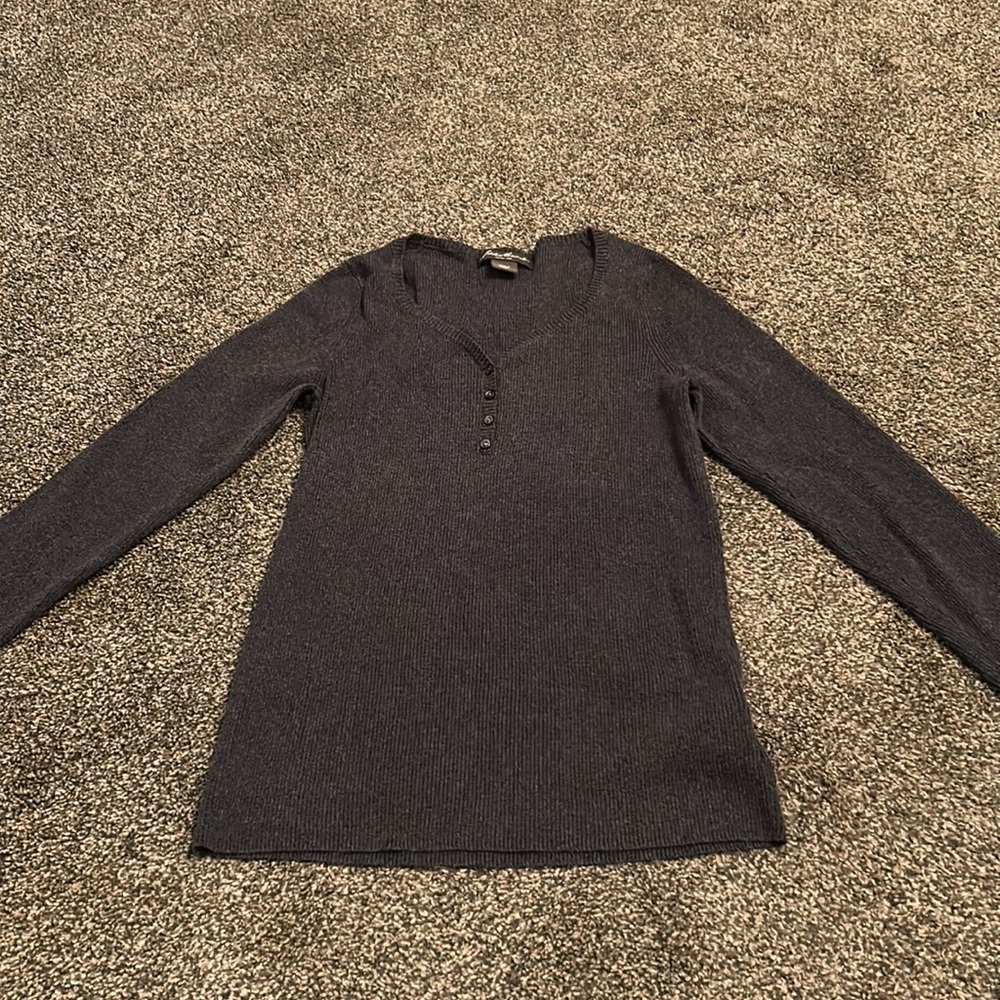 Eddie Bauer Dark Grey Blue Size Small TL Long Sleeved Sweater